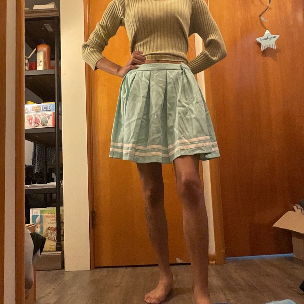 Hot Topic Light Blue Pleated Skirt